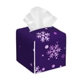 thumbnail image 1 of Xecao Crystal Purple Snowflake for Tissue Box Cover Holder Square - Leather Decorative Organizer for Tabletop, Bathroom, Car, Office, 1 of 7