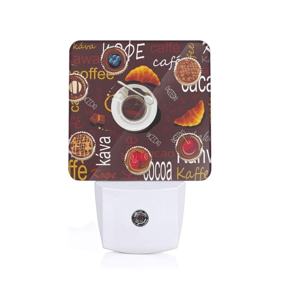 Xecao A Cup Of Black Coffee On A Saucer for Night Light - a Wall-mounted LED Fixture with A Dusk-to-dawn Sensor, Ideal for Bedrooms, Bathrooms, Hallways, and Kitchens-US