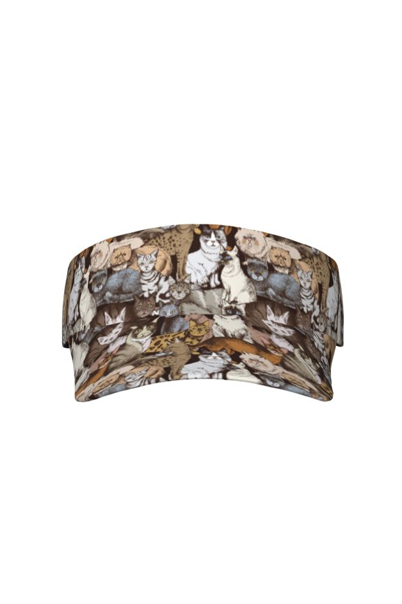 Cut Cats for Adult Sun Cap offers versatile sun protection with adjustable Velcro for a secure fit.