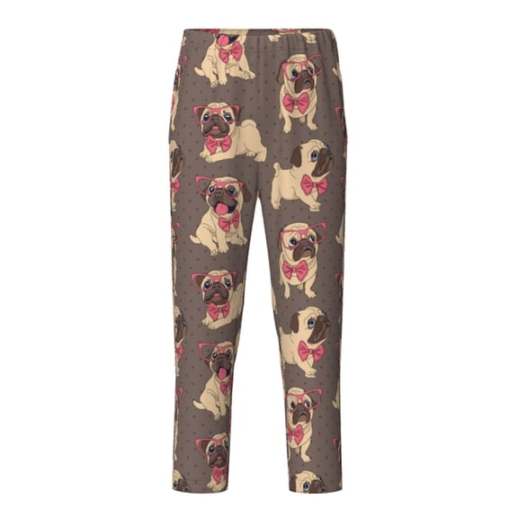 Xecao Cut Pug Print Teenagers' Pajama Pants Long Sleep Pants Soft Elastic Waist Pajama Bottoms Elastic waist with 2 Pockets 5-16 Years-XS(5-6)