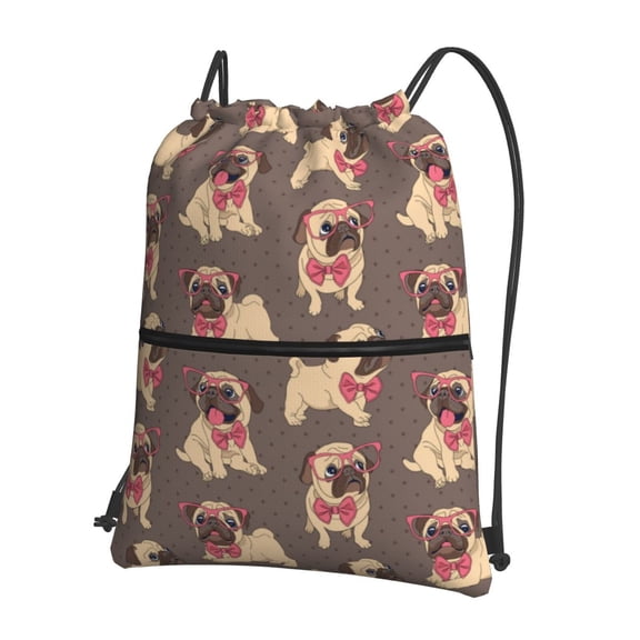 Xecao Cut Pug for Drawstring Bags,Pull String Backpack Bags,String Bag Sackpack