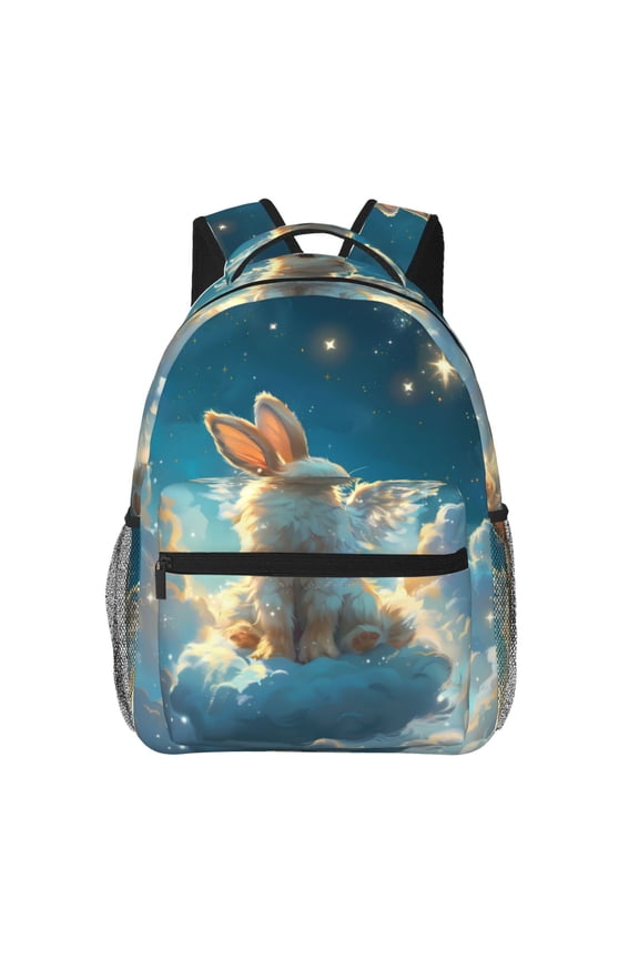 Cute Angel Winged Rabbit Backpack, a stylish and functional choice for both men and women, is the perfect basic bookbag for college, work, or travel