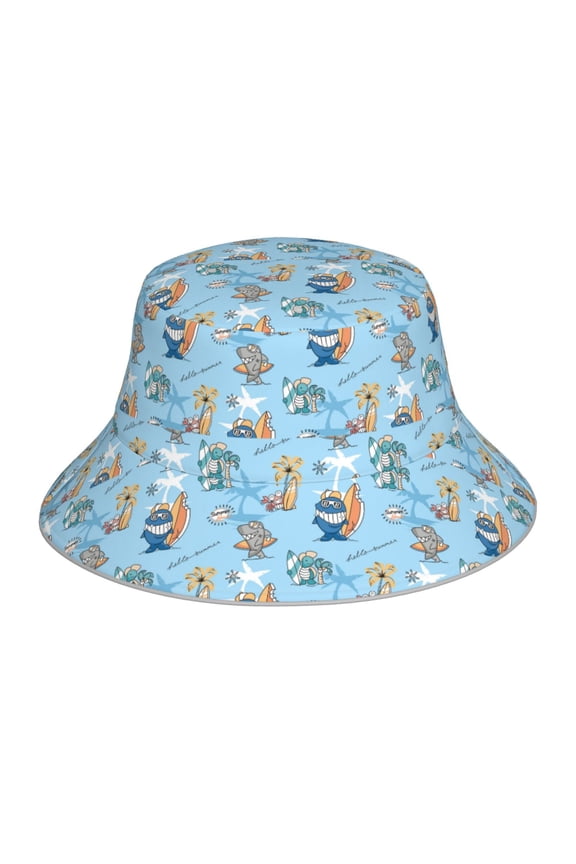 Cute Animals Surfers Print Men and Women Night Reflective Hat Runner Cap Visor Bucket Hat Boonie Cap