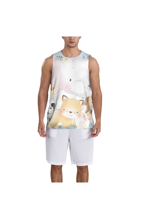 Cute Animals print basketball shirt for both men and women, a unisex basketball jersey perfect for theme parties-4X-Large