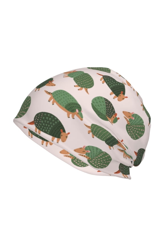 Cute Armadillo Print Knit Hat,Winter Beanie for Men Women, Beanie Soft Warm Ski Stocking Cuffed Cap