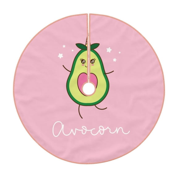 Xecao Cute Avocado Pattern Christmas Tree Skirt Holiday Part Decorations for Christmas Tree, Farmhouse Christmas Decor Xmas Holiday Home Party Decorations-30"