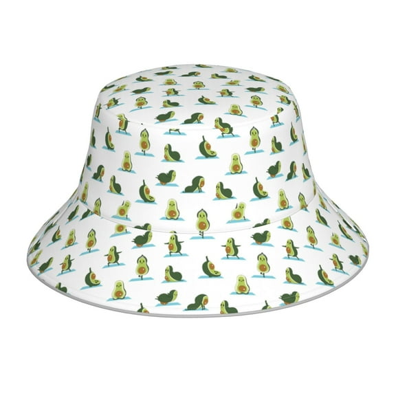 Xecao Cute Avocado Yoga Print Men and Women Night Reflective Hat Runner Cap Visor Bucket Hat Boonie Cap