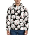 thumbnail image 1 of Xecao Cute Baseball Pattern Men's Adult Pullover Hoodie,Hooded Sweatshirt-Small, 1 of 7