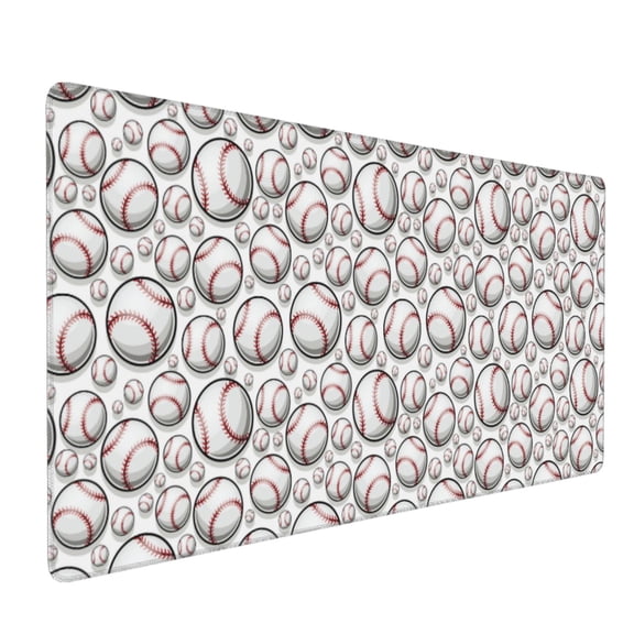 Xecao Cute Baseball Print Large Mouse Pad, 16x35.5in Mousepad, Professional Non-Slip Rubber Base Big Mouse Pad, Mouse Pad for Gaming & Office Full Desk Mouse Pad