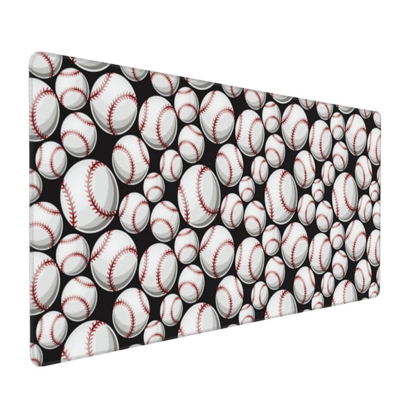 Xecao Cute Baseball Print Large Mouse Pad, 16x35.5in Mousepad, Professional Non-Slip Rubber Base Big Mouse Pad, Mouse Pad for Gaming & Office Full Desk Mouse Pad