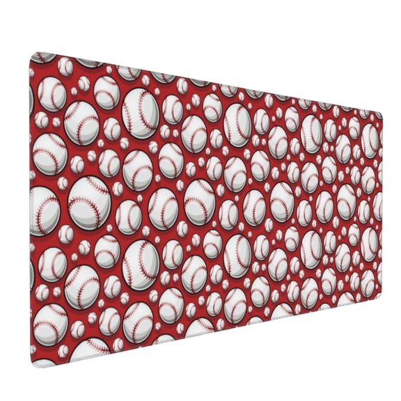 Xecao Cute Baseball Print Large Mouse Pad, 16x35.5in Mousepad, Professional Non-Slip Rubber Base Big Mouse Pad, Mouse Pad for Gaming & Office Full Desk Mouse Pad