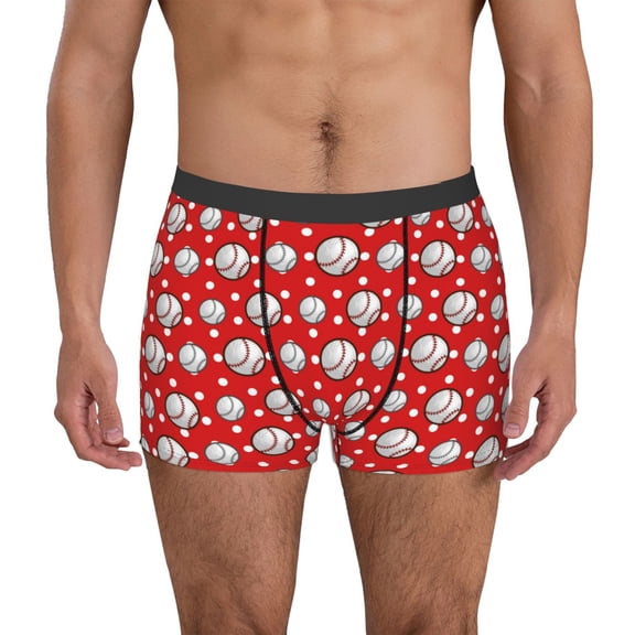 Xecao Cute Baseball Print Men's Underwear Boxer Briefs Pack - Your ComfortSoft, Moisture-Wicking, and Breathable Choice for Men's Underwear-XX-Large
