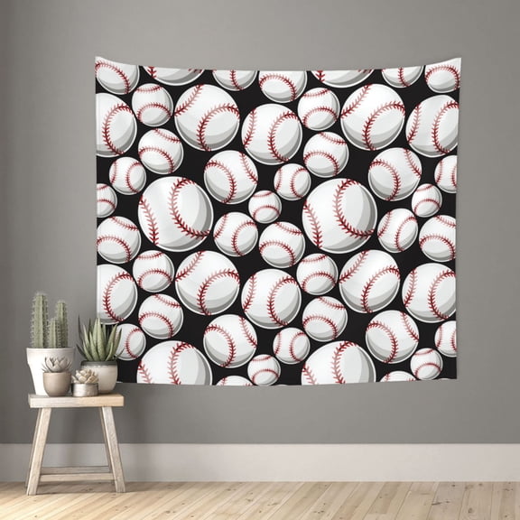 Xecao Cute Baseball patten Tapestry 60x51 Inches Wall Hanging Poster Tapestry for Living Room Bedroom Home Decor
