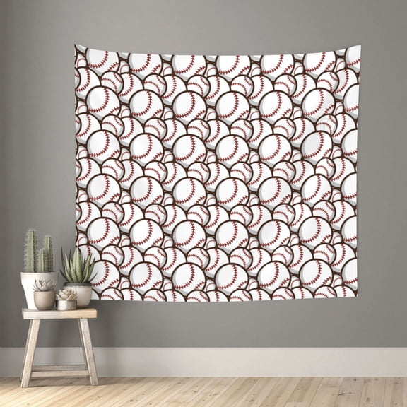 Xecao Cute Baseball patten Tapestry 60x51 Inches Wall Hanging Poster Tapestry for Living Room Bedroom Home Decor