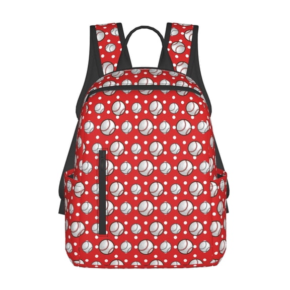 Xecao Cute Baseball print Backpack For women men Aesthetic Lightweight Travel Daypack Simple Cute Backpack For Bookbag