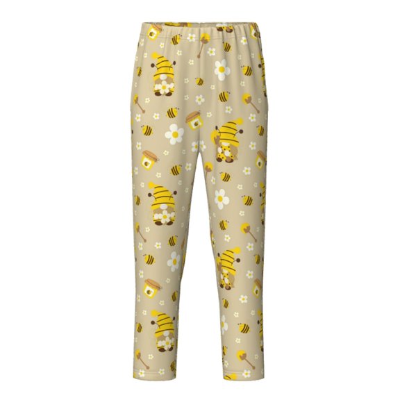 Xecao Cute Bee Gnome 2 Print Teenagers' Pajama Pants Long Sleep Pants Soft Elastic Waist Pajama Bottoms Elastic waist with 2 Pockets 5-16 Years-Large