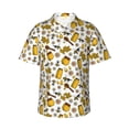 thumbnail image 1 of Xecao Cute Bee print Hawaiian shirt - a stylish short-sleeve button-down for men, perfect for casual beach and tropical outings., 1 of 9