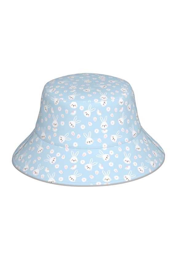 Cute Bunny Print Men and Women Night Reflective Hat Runner Cap Visor Bucket Hat Boonie Cap