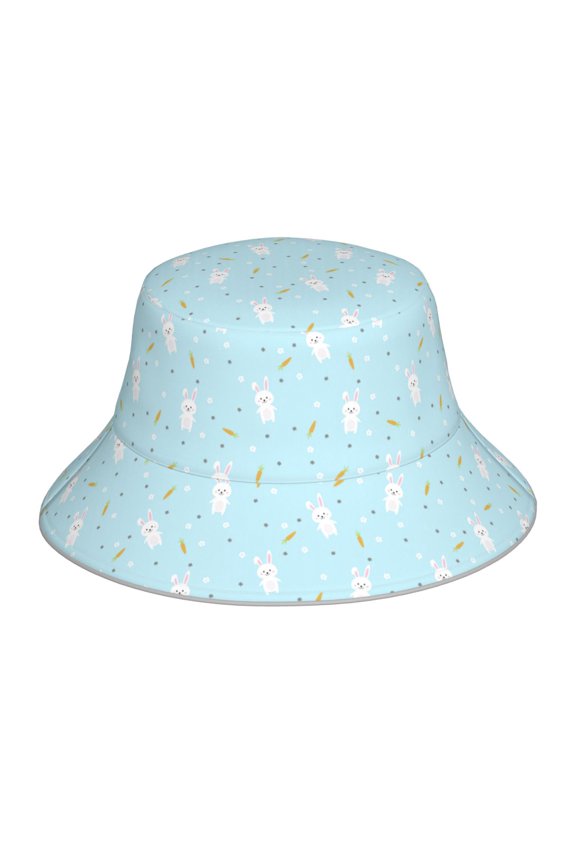 Cute Bunny Print Men and Women Night Reflective Hat Runner Cap Visor Bucket Hat Boonie Cap