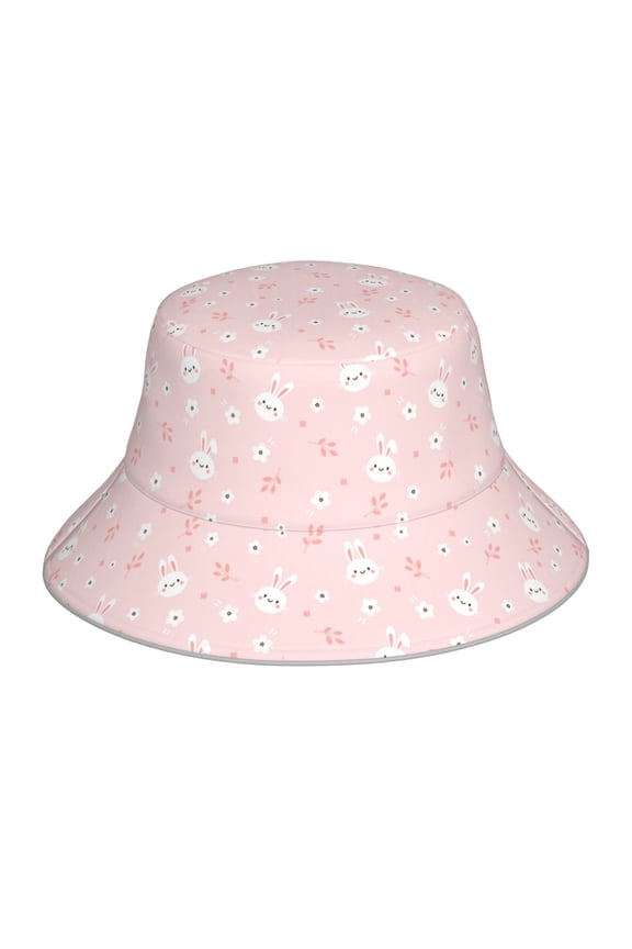 Cute Bunny Print Men and Women Night Reflective Hat Runner Cap Visor Bucket Hat Boonie Cap