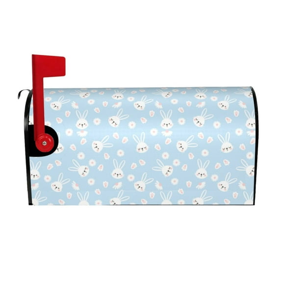 Xecao Cute Bunny for Mailbox Cover with Magnetic Strips, Waterproof and Sunscreen, Adds a Decorative Touch to Your Garden Yard.