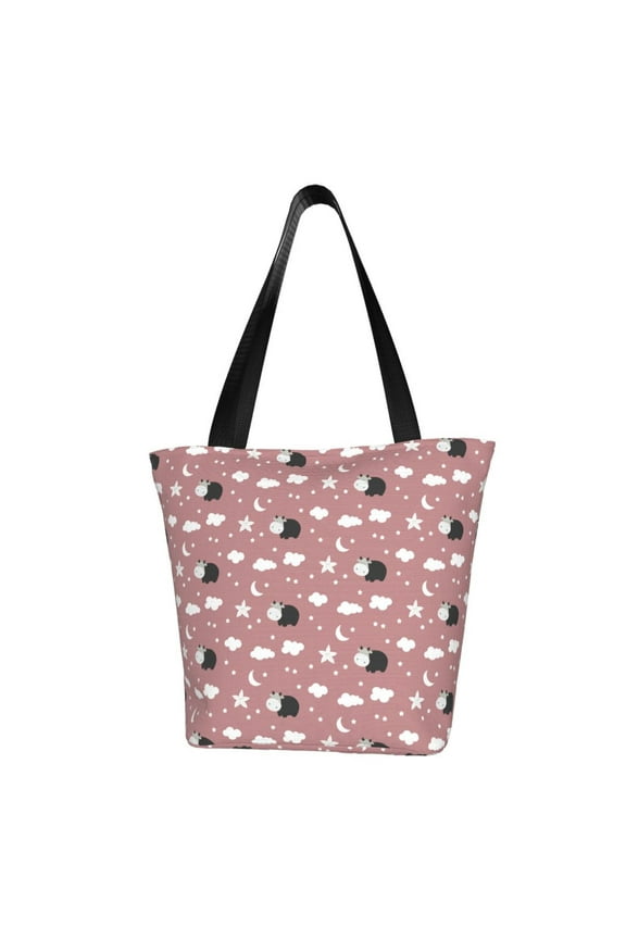 Cute Calf for Tote Bag for Women -Tote Shoulder Bag with A Little Pocket Inside, Perfect for Travel and Work.