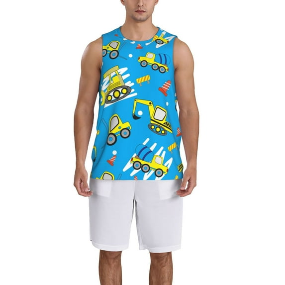 Xecao Cute Car Cartoon print basketball shirt for both men and women, a unisex basketball jersey perfect for theme parties-Small