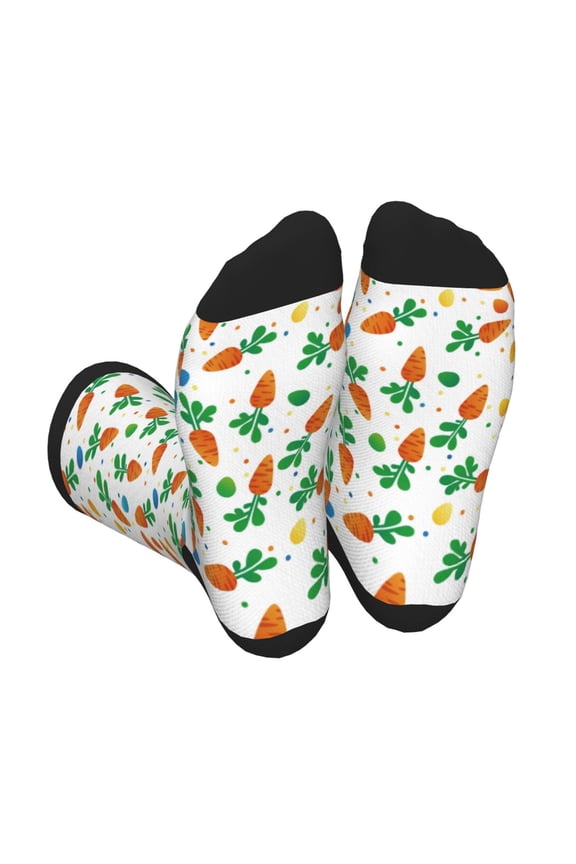 Cute Carrot Print Crew Socks for Men and Women, Men's Soft Moisture-wicking Sock