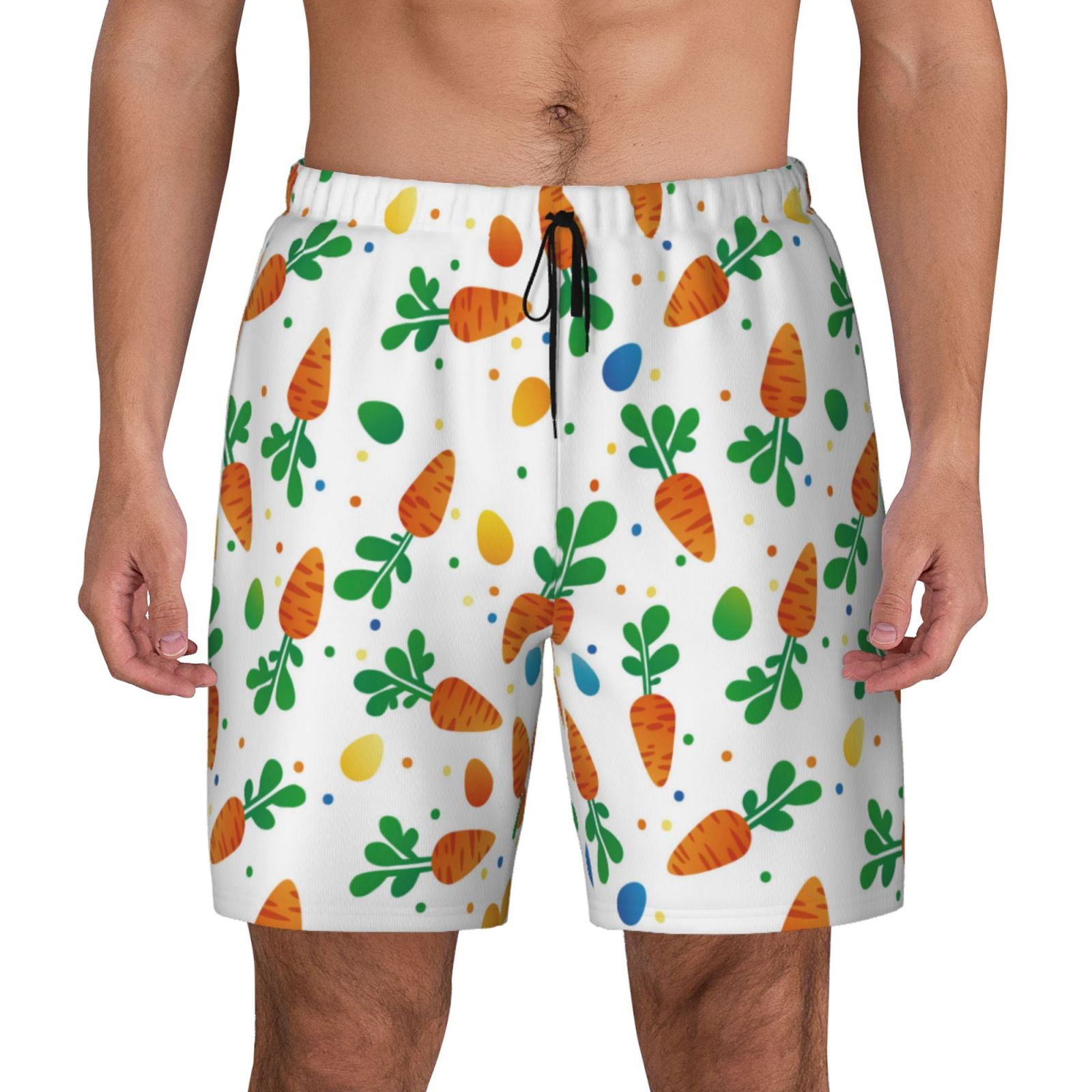 Xecao Cute Carrot for Men's Swimming Trunks Swim Trunks Quick Dry Swim Shorts with Mesh Lining Funny Swimwear Bathing Suits