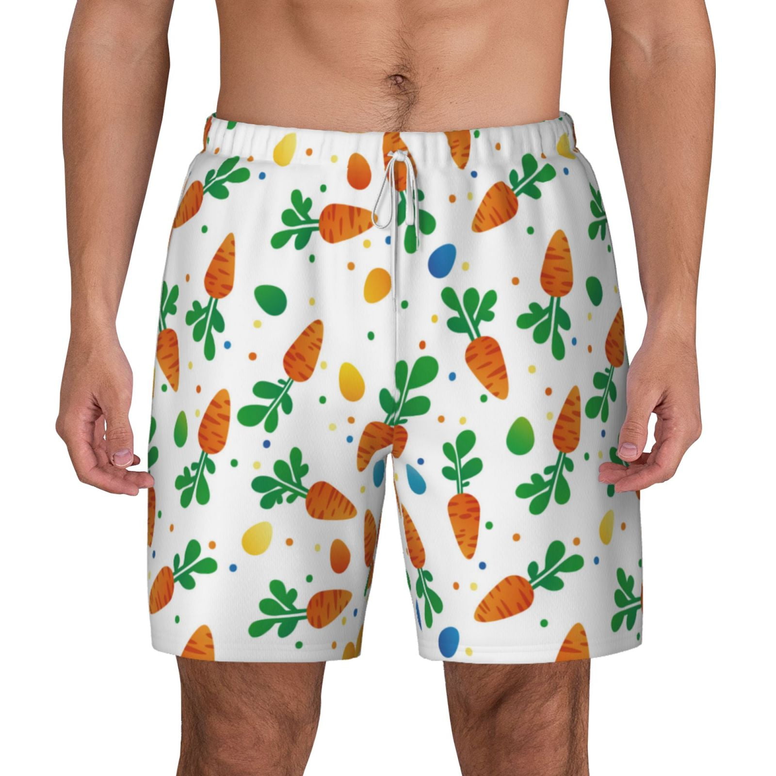 Xecao Cute Carrot for Men's Swimming Trunks Swim Trunks Quick Dry Swim Shorts with Mesh Lining Funny Swimwear Bathing Suits