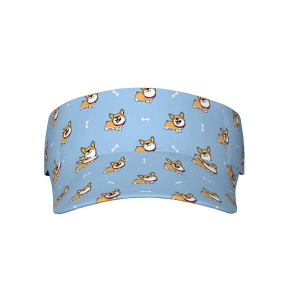 Xecao Cute Cartoon Corgi for Adult Sun Cap offers versatile sun protection with adjustable Velcro for a secure fit.