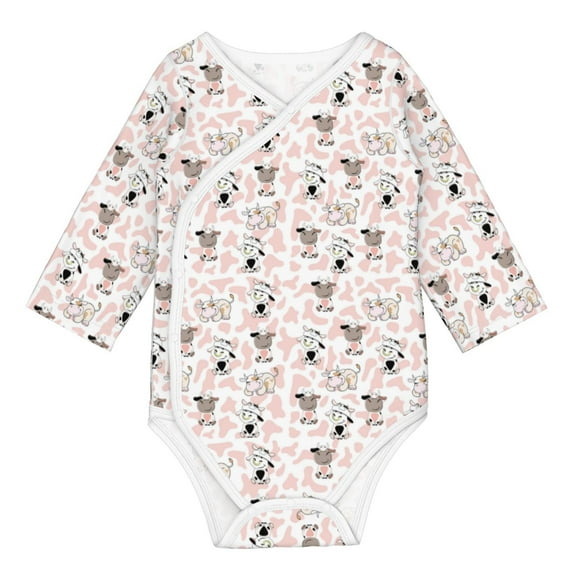 Xecao Cute Cartoon Cows Print Baby unisex-baby Cotton Long-sleeve Bodysuits-18 Months
