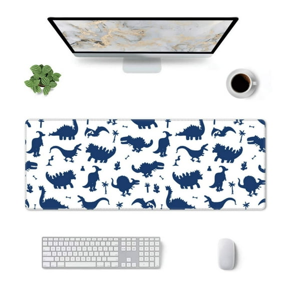 Xecao Cute Cartoon Dinosaur for Mouse Pad - Waterproof Extended Contour Mouse Mat, Large Gaming Mousepad Laptop Keyboard Mat with Non-Slip Rubber Base