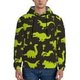 thumbnail image 1 of Xecao Cute Cartoon Dinosaurs Pattern Men's Adult Pullover Hoodie,Hooded Sweatshirt-Large, 1 of 7