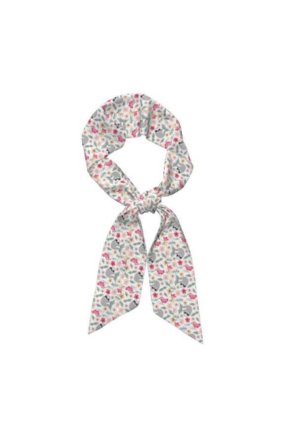 Cute Cartoon Sloth Pattern Large Satin Head Scarf - Satin Hair Scarves Silk Bandana Scarf Headscarf Silk Feeling Scarf for Women