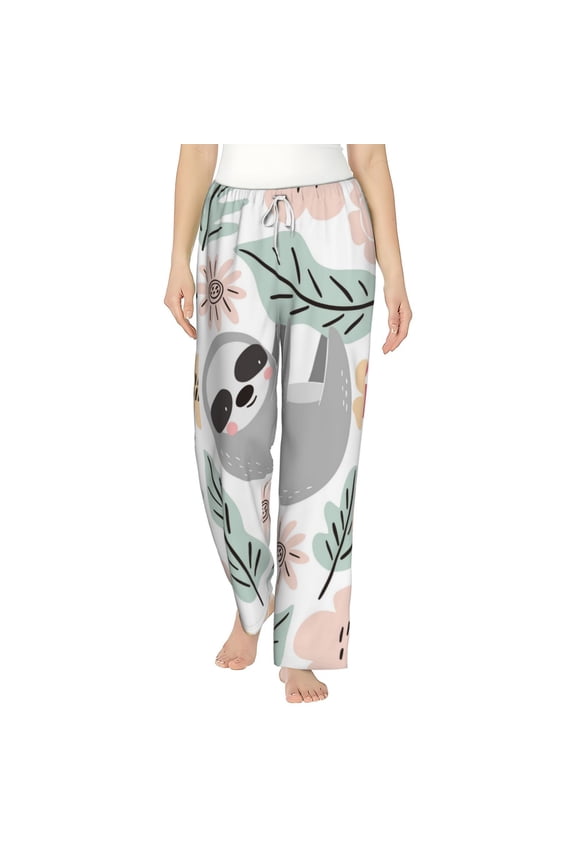 Cute Cartoon Sloth Women's Straight Lounge Pajama Pants: The Epitome of Relaxed Sleepwear