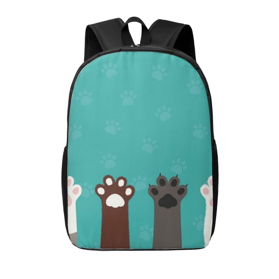 Xecao Cute Cat Paw And Dog print Travel Backpack, Large Computer Backpack for Men Women, College School Rucksack Book Bag