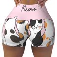 thumbnail image 1 of Xecao Cute Cats Print Workout Shorts for Women Soft Smooth Gym Yoga Scrunch Active Tennis Workout Running Shorts, 1 of 9