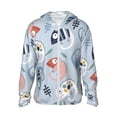 thumbnail image 1 of Xecao Cute Chameleons On Blue for Sun Shirt-A lightweight, hoodie-style long-sleeve UV protection garment designed for other outdoor activities., 1 of 9