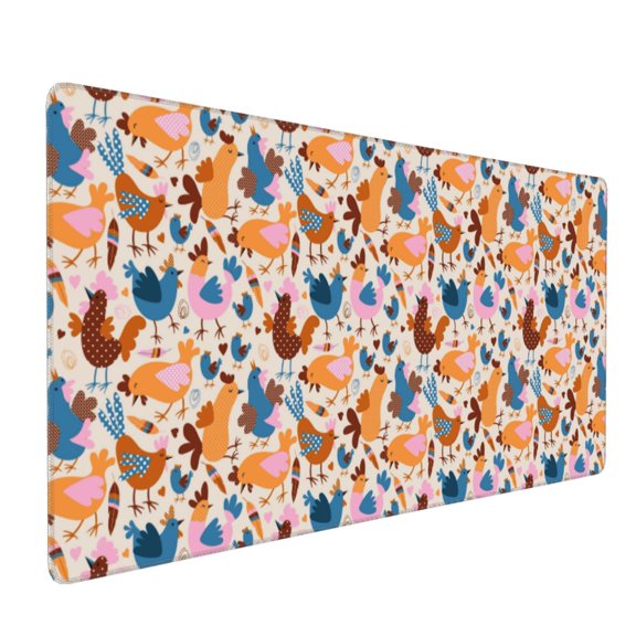 Xecao Cute Chickens Print Large Mouse Pad, 16x35.5in Mousepad, Professional Non-Slip Rubber Base Big Mouse Pad, Mouse Pad for Gaming & Office Full Desk Mouse Pad
