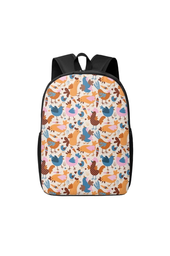 Cute Chickens print Travel Backpack, Large Computer Backpack for Men Women, College School Rucksack Book Bag