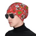 thumbnail image 1 of Xecao Cute Christmas Bunny Print Beanie Knitted Hat for Men Women, Winter Fashion Knit Cuffed Caps Unisex, 1 of 7