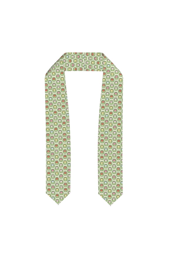 Cute Chubby Frog Print Graduation Shawl Stole Honor Stole Adult 72" Academic Commencements