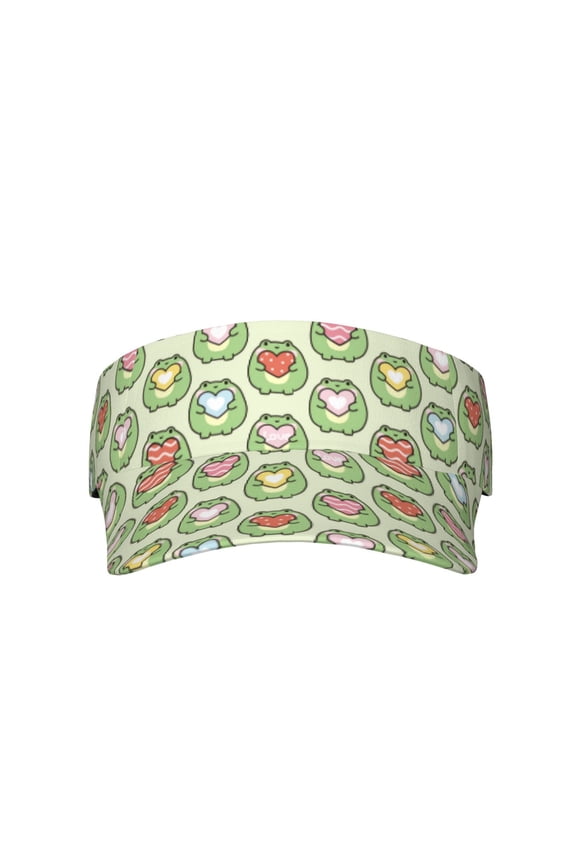 Cute Chubby Frog for Adult Sun Cap offers versatile sun protection with adjustable Velcro for a secure fit.