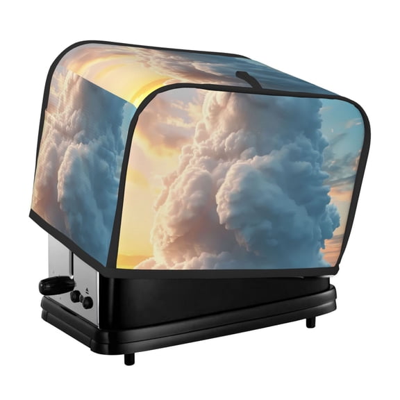 Xecao Cute Cloud Cat Print 2 Slice Toaster Cover with Pockets, Small Appliance Cover, Dust and Fingerprint Protection, Machine Washable