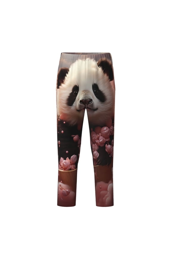 Cute Cloud Panda Print Teenagers' Pajama Pants Long Sleep Pants Soft Elastic Waist Pajama Bottoms Elastic waist with 2 Pockets 5-16 Years-Small