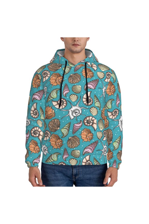 Cute Conch Pattern Men's Adult Pullover Hoodie,Hooded Sweatshirt-Medium