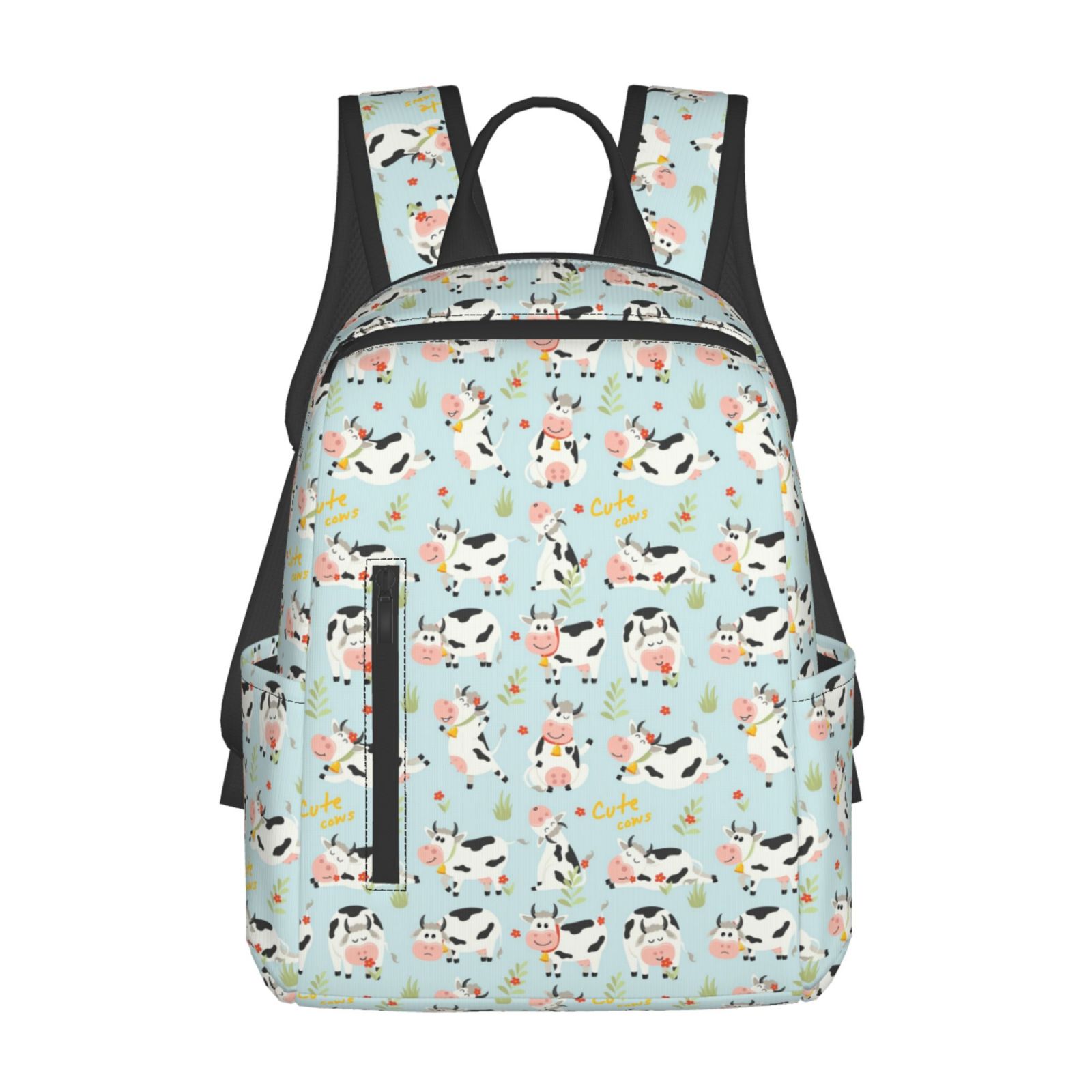 Xecao Cute Cows print Backpack For women men Aesthetic Lightweight Travel Daypack Simple Cute Backpack For Bookbag