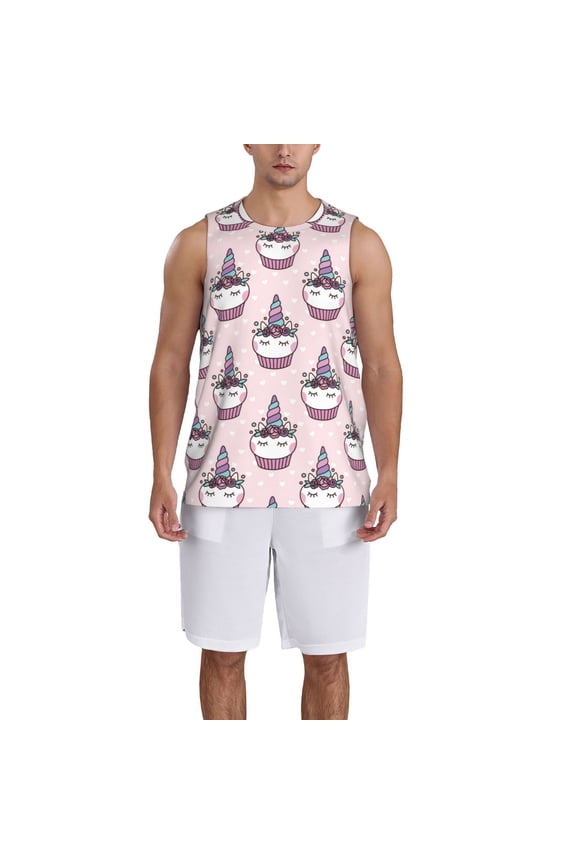 Cute Cupcake print basketball shirt for both men and women, a unisex basketball jersey perfect for theme parties-3X-Large