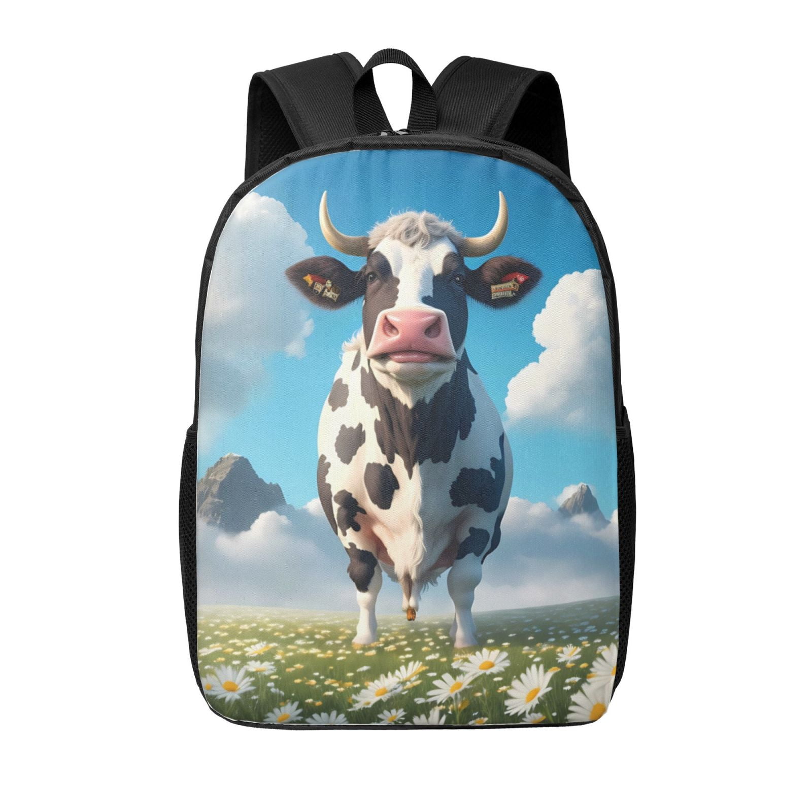 Xecao Cute Daisy Cow A print Travel Backpack, Large Computer Backpack for Men Women, College School Rucksack Book Bag